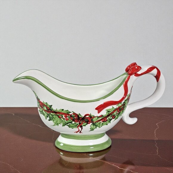 Holiday Celebrations by Christopher Radko Traditions Christmas gravy boat - Picture 3 of 12
